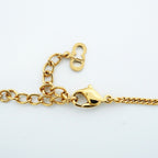 Dior Necklace Logo Oval Gold Plated Rhinestone — view 4