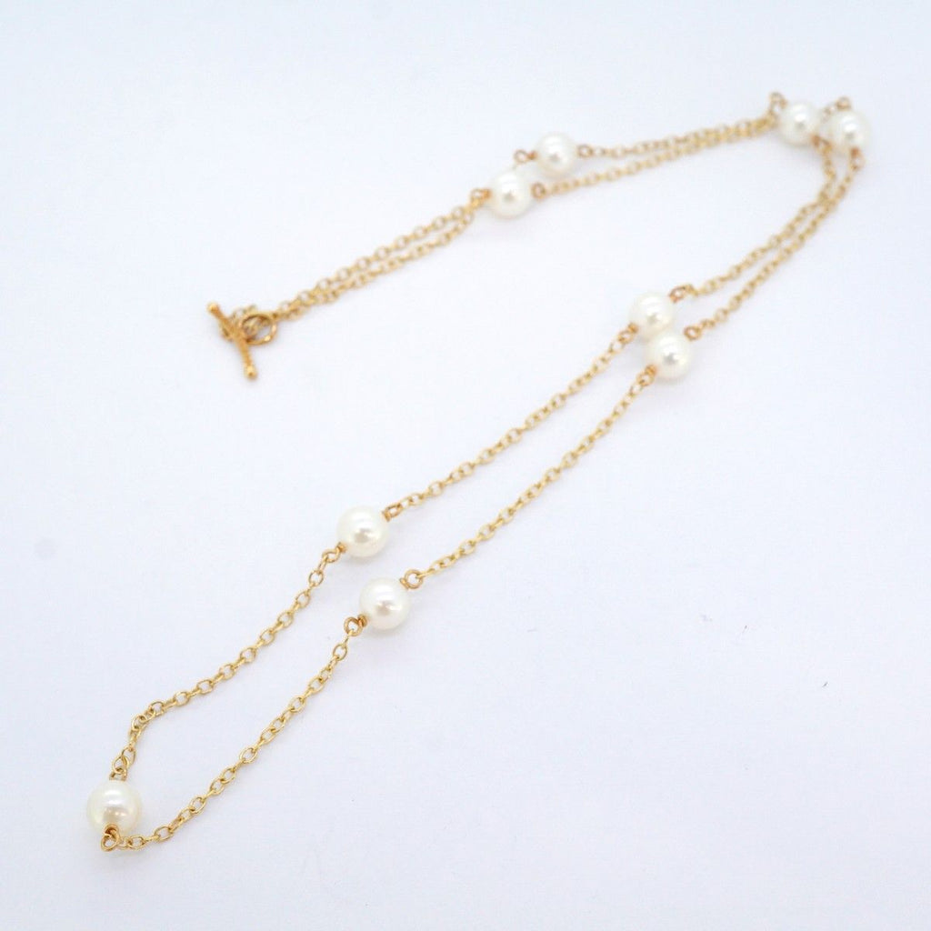 Tiffany & Co Necklace by the Yard 18k Yellow Gold Pearl — view 3