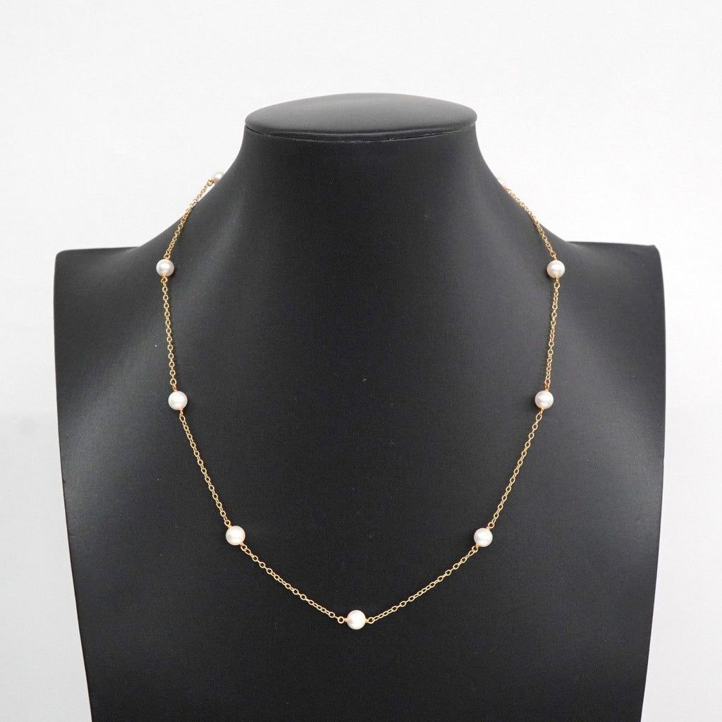 Tiffany & Co Necklace by the Yard 18k Yellow Gold Pearl — view 6