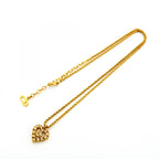 Dior Necklace Logo Heart Motif Gold Plated Rhinestone — view 3