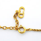 Dior Necklace Logo Heart Motif Gold Plated Rhinestone — view 4