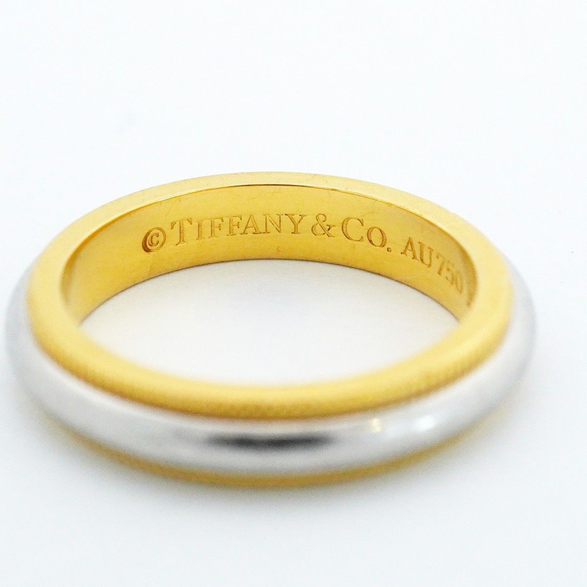Tiffany & Co Ring Mill Gray 18k Yellow Gold Platinum — view 4