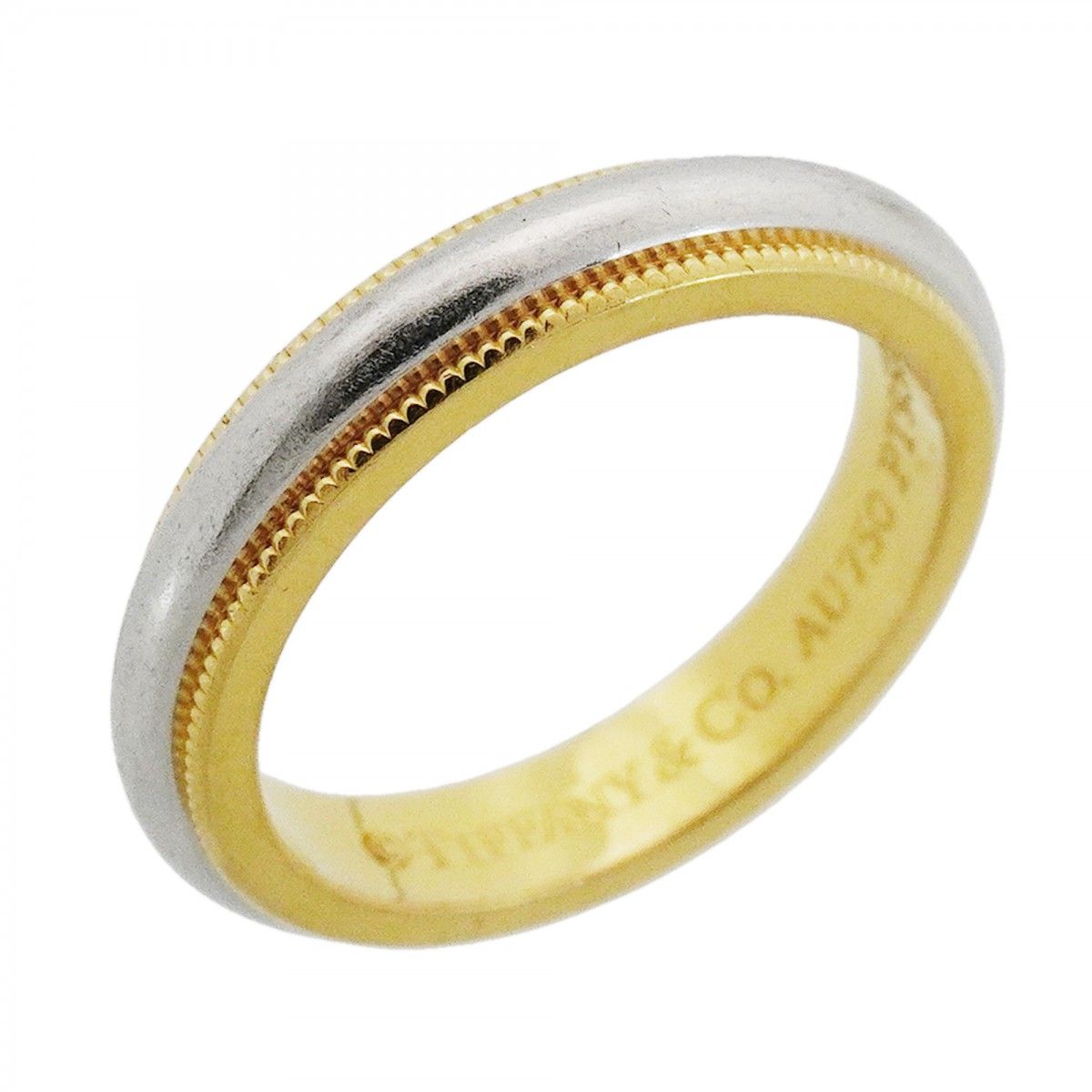 Tiffany & Co Ring Mill Gray 18k Yellow Gold Platinum