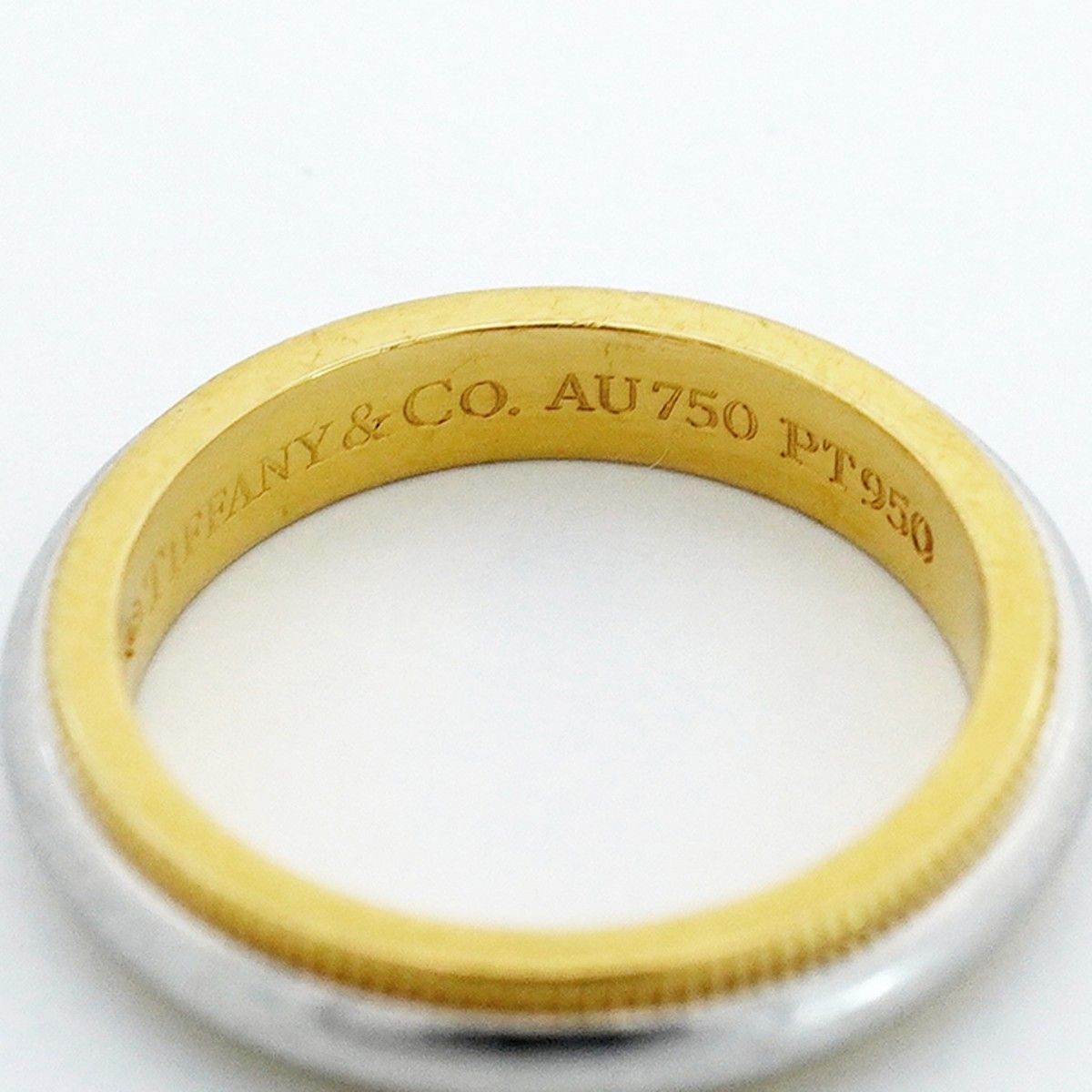 Tiffany & Co Ring Mill Gray 18k Yellow Gold Platinum — view 5