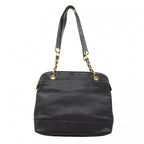 Chanel Shoulder Bag Triple Coco Caviar Leather Black Gold