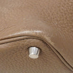 Hermes Handbag Picotin Lock PM Taurillon Clemence Etoupe Silver — view 6