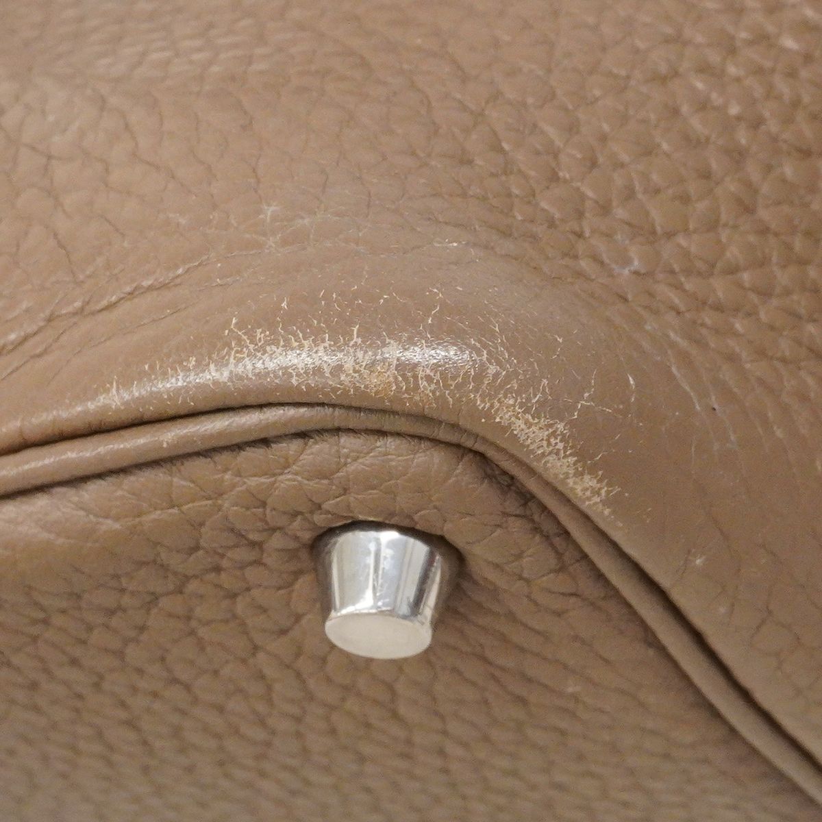 Hermes Handbag Picotin Lock PM Taurillon Clemence Etoupe Silver — view 6