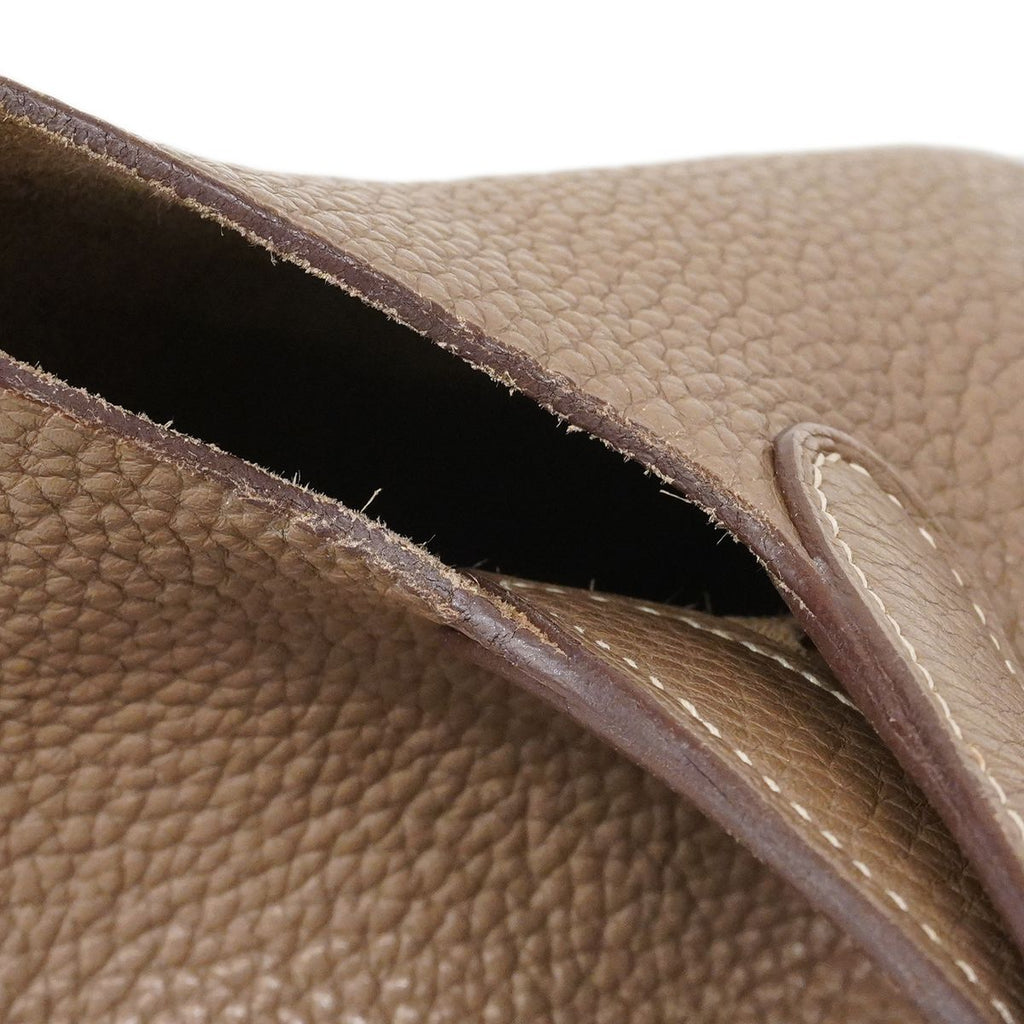 Hermes Handbag Picotin Lock PM Taurillon Clemence Etoupe Silver — view 8