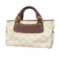 Celine Handbag Triomphe Canvas Beige Brown Gold