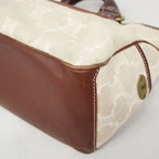 Celine Handbag Triomphe Canvas Beige Brown Gold — view 6