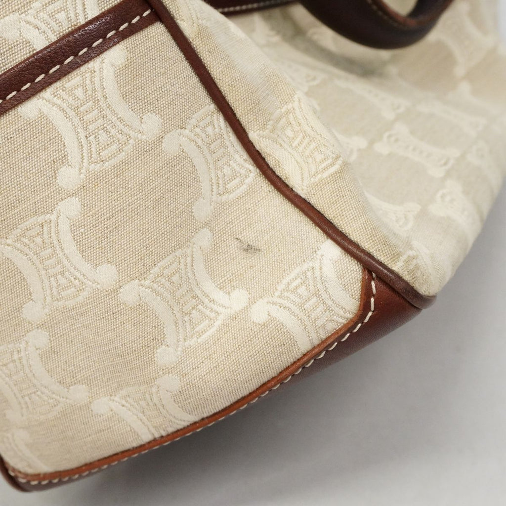 Celine Handbag Triomphe Canvas Beige Brown Gold — view 7