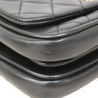 Chanel Shoulder Bag Quilted Lambskin Black Gold 2-Way — view 8