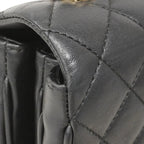Chanel Shoulder Bag Quilted Lambskin Black Gold 2-Way — view 7