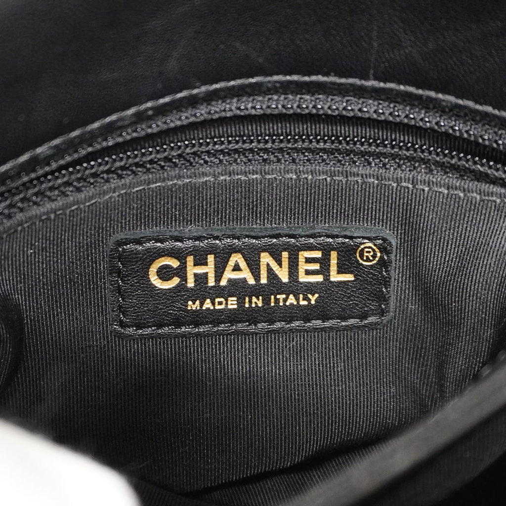Chanel Shoulder Bag Quilted Lambskin Black Gold 2-Way — view 5