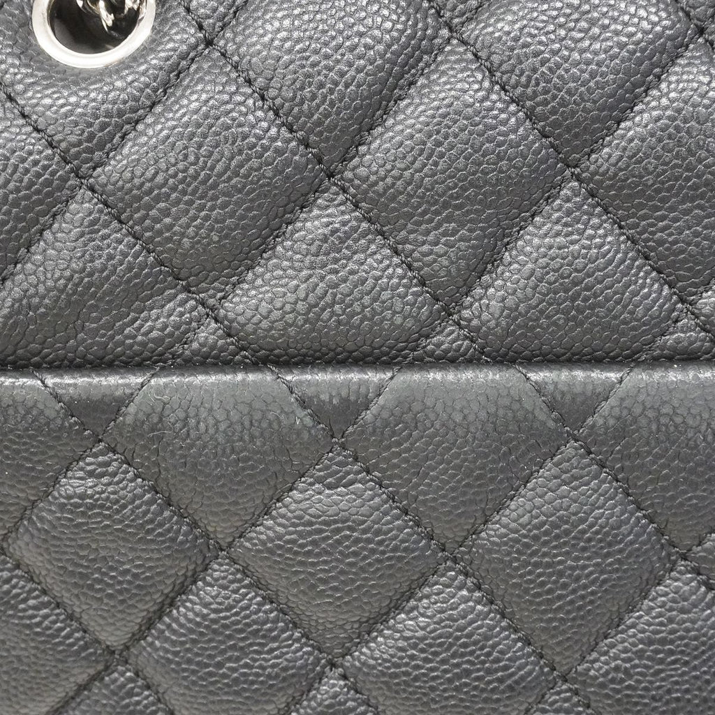 Chanel Shoulder Bag Quilted Caviar Leather Black Silver — view 7