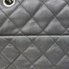 Chanel Shoulder Bag Quilted Caviar Leather Black Silver — view 7