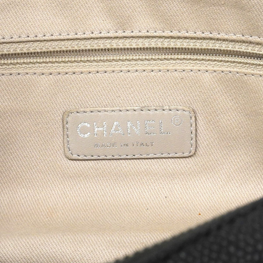 Chanel Shoulder Bag Quilted Caviar Leather Black Silver — view 5