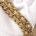Chanel Shoulder Bag Quilted Caviar Leather Ivory Champagne Gold — view 7