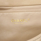 Chanel Shoulder Bag Quilted Caviar Leather Ivory Champagne Gold — view 5