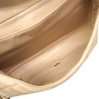 Chanel Shoulder Bag Quilted Caviar Leather Ivory Champagne Gold — view 4
