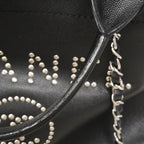 Chanel Chain Tote Deauville Caviar Leather Black Silver 2-Way — view 9