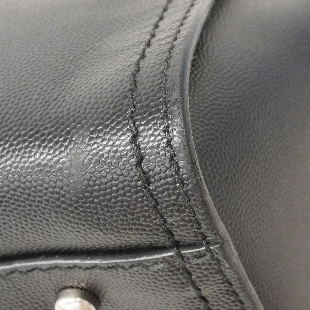 Chanel Chain Tote Deauville Caviar Leather Black Silver 2-Way — view 7