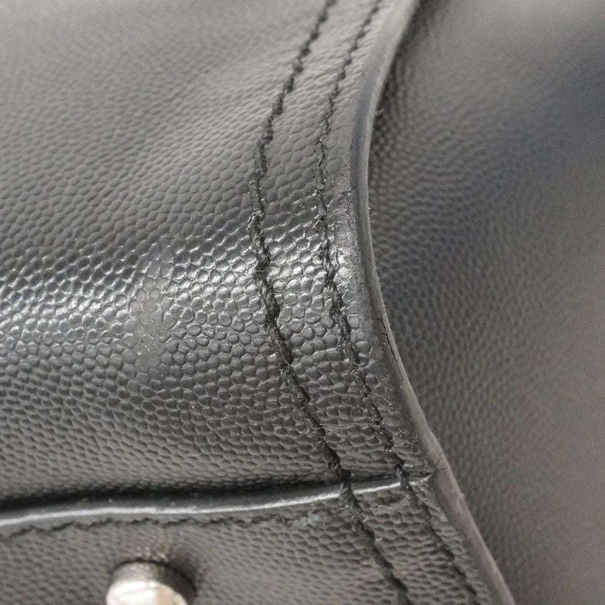 Chanel Chain Tote Deauville Caviar Leather Black Silver 2-Way — view 7
