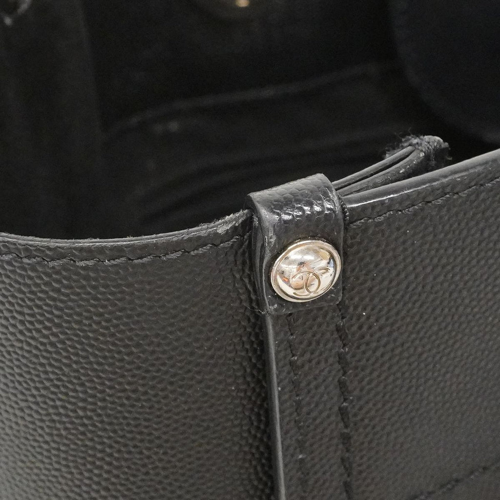 Chanel Chain Tote Deauville Caviar Leather Black Silver 2-Way — view 8