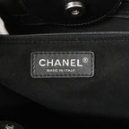 Chanel Chain Tote Deauville Caviar Leather Black Silver 2-Way — view 5