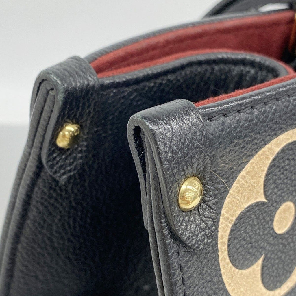 Louis Vuitton Tote Monogram Empreinte Bicolor On The Go MM Black Beige 2-Way — view 8