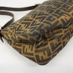 Fendi Handbag Zucca Mamma Bucket Nylon Canvas Brown Silver — view 7