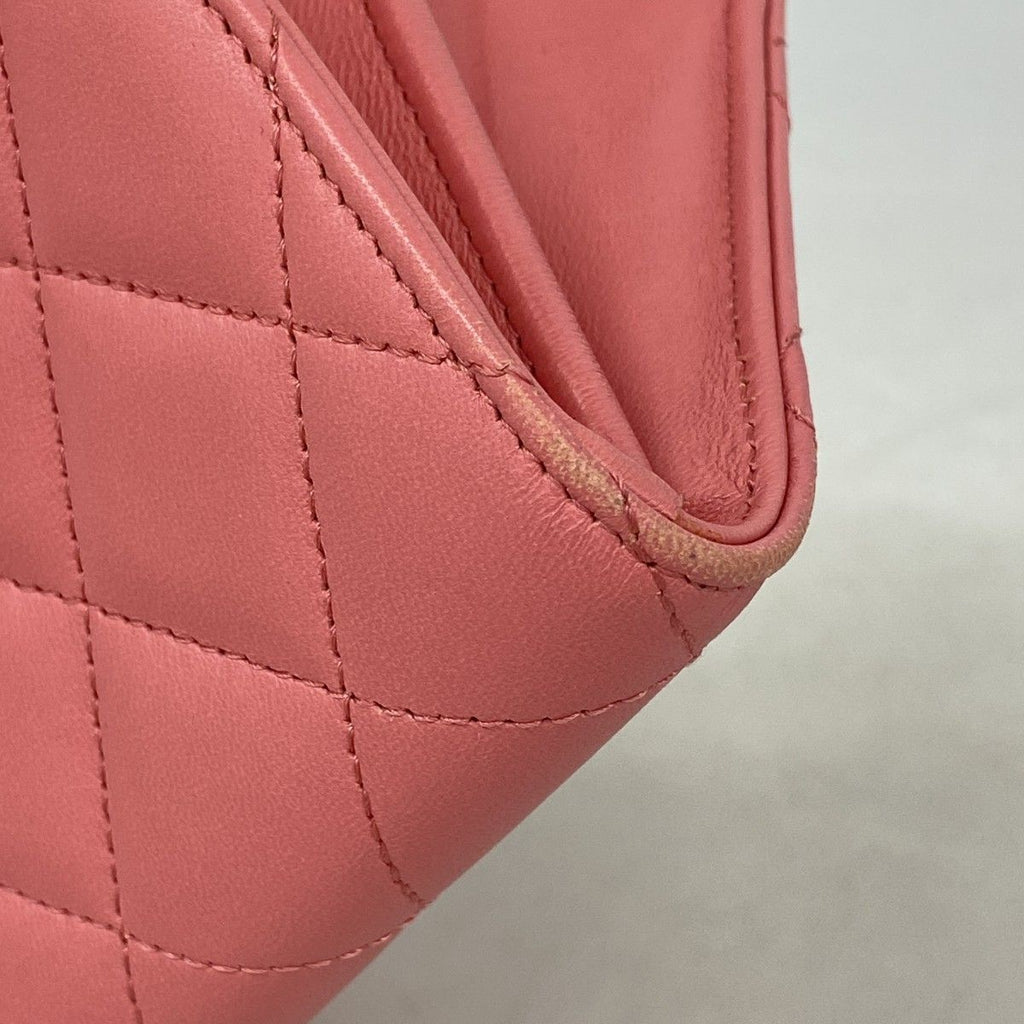 Chanel Wallet Quilted Lambskin Pink Silver — view 5