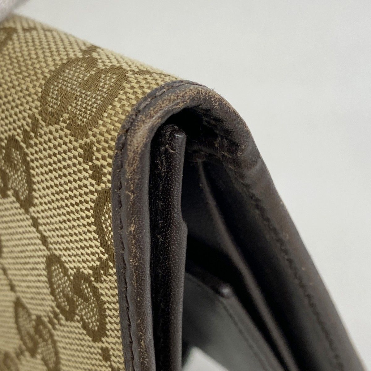 Gucci Wallet GG Canvas Sherry Line Brown Gold — view 5