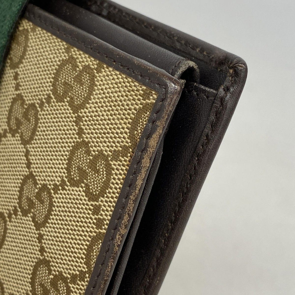 Gucci Wallet GG Canvas Sherry Line Brown Gold — view 6