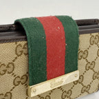 Gucci Wallet GG Canvas Sherry Line Brown Gold — view 7