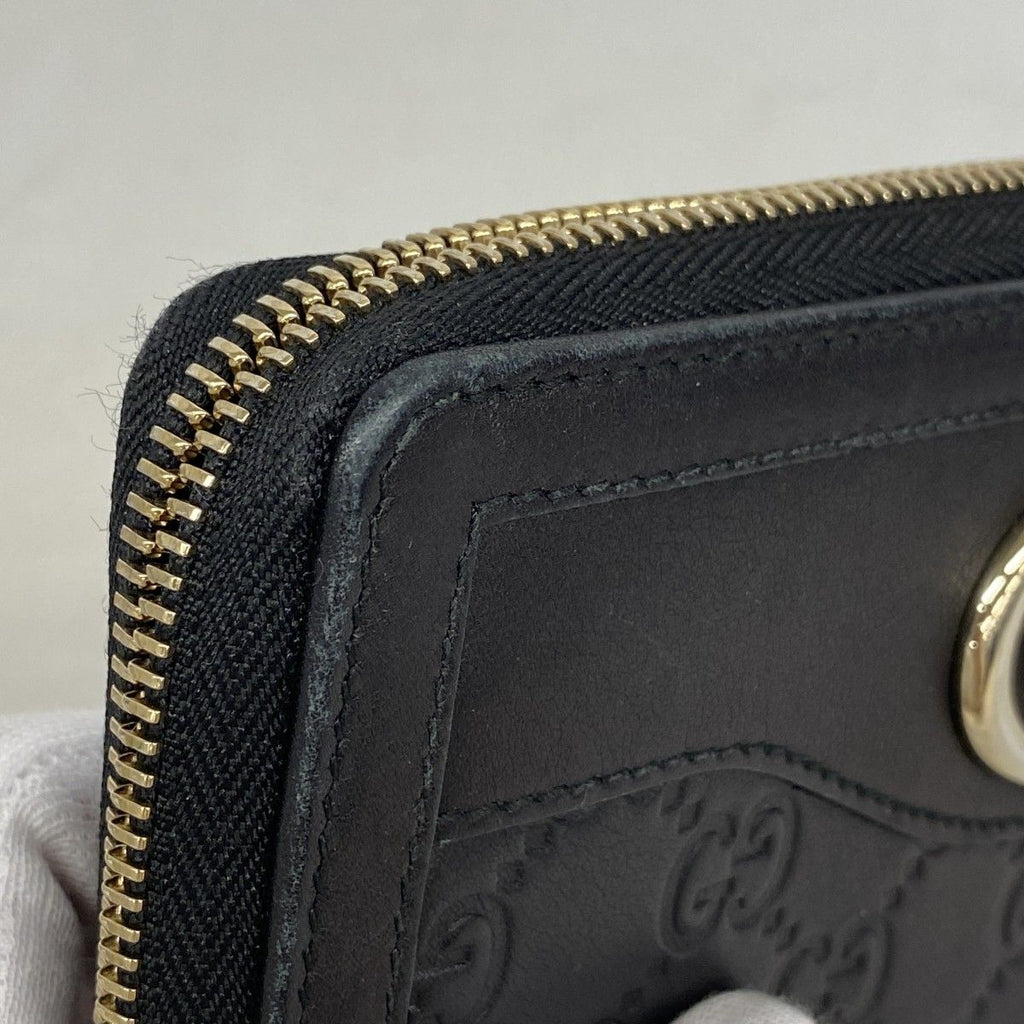 Gucci Wallet Guccissima Leather Black Gold — view 6