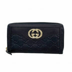 Gucci Wallet Guccissima Leather Black Gold