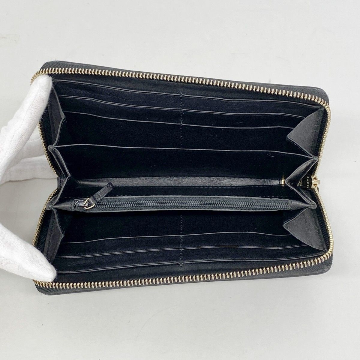 Gucci Wallet Guccissima Leather Black Gold — view 3