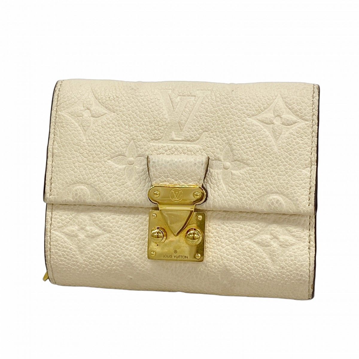 Louis Vuitton Trifold Wallet Monogram Empreinte Portefeuille Metis Compact Cream
