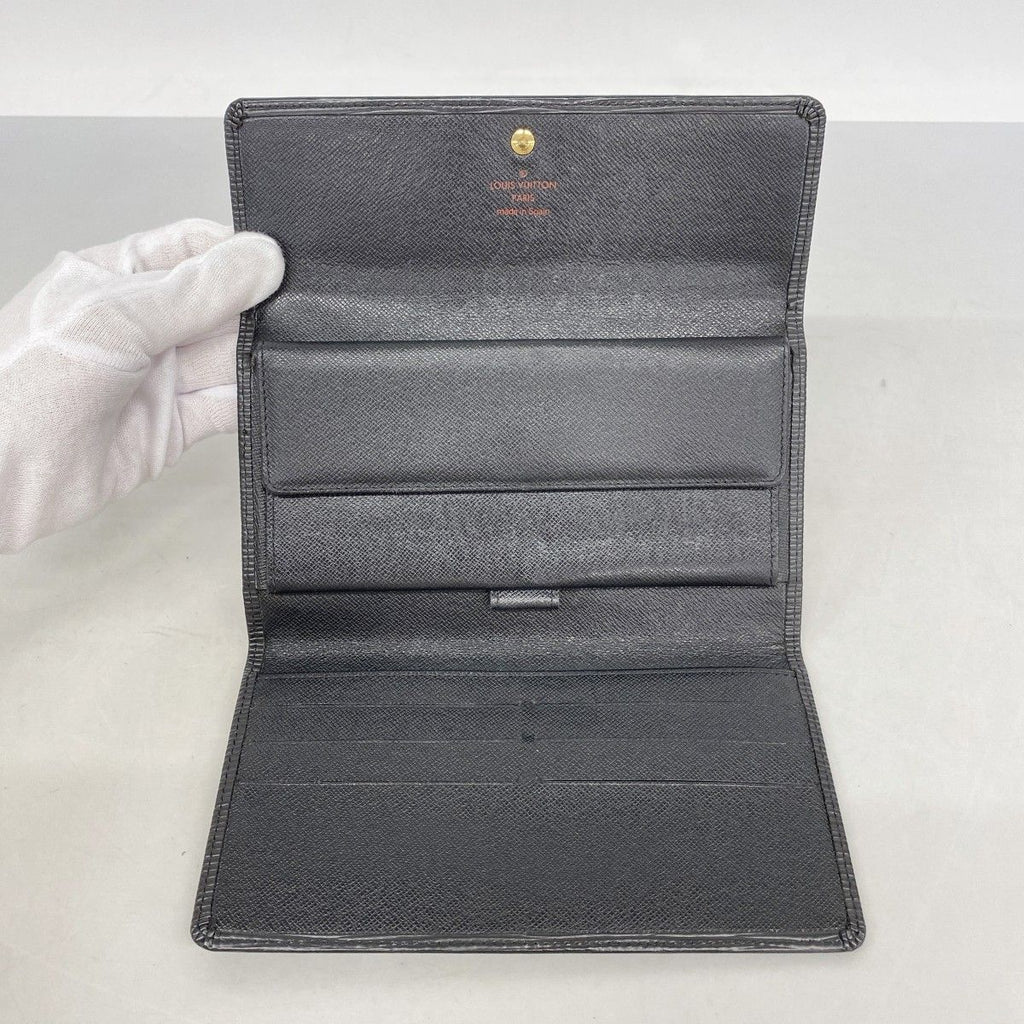 Louis Vuitton Trifold Wallet Epi Portefeuille International Noir — view 3