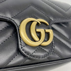Gucci Shoulder Wallet GG Marmont Leather Black Gold — view 8