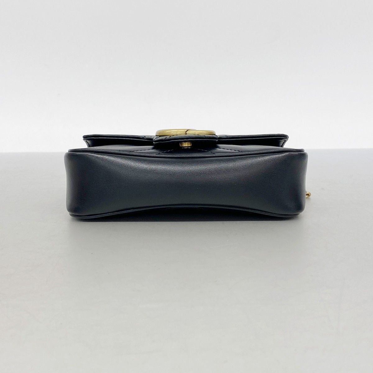 Gucci Shoulder Wallet GG Marmont Leather Black Gold — view 3