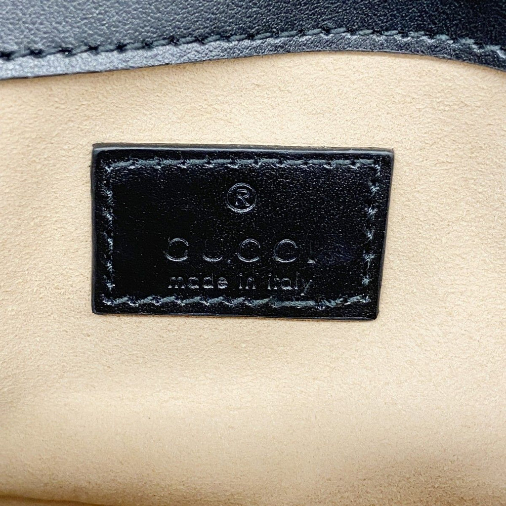 Gucci Shoulder Wallet GG Marmont Leather Black Gold — view 5