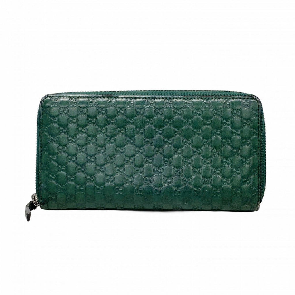 Gucci Wallet Micro Guccissima Leather Green Silver
