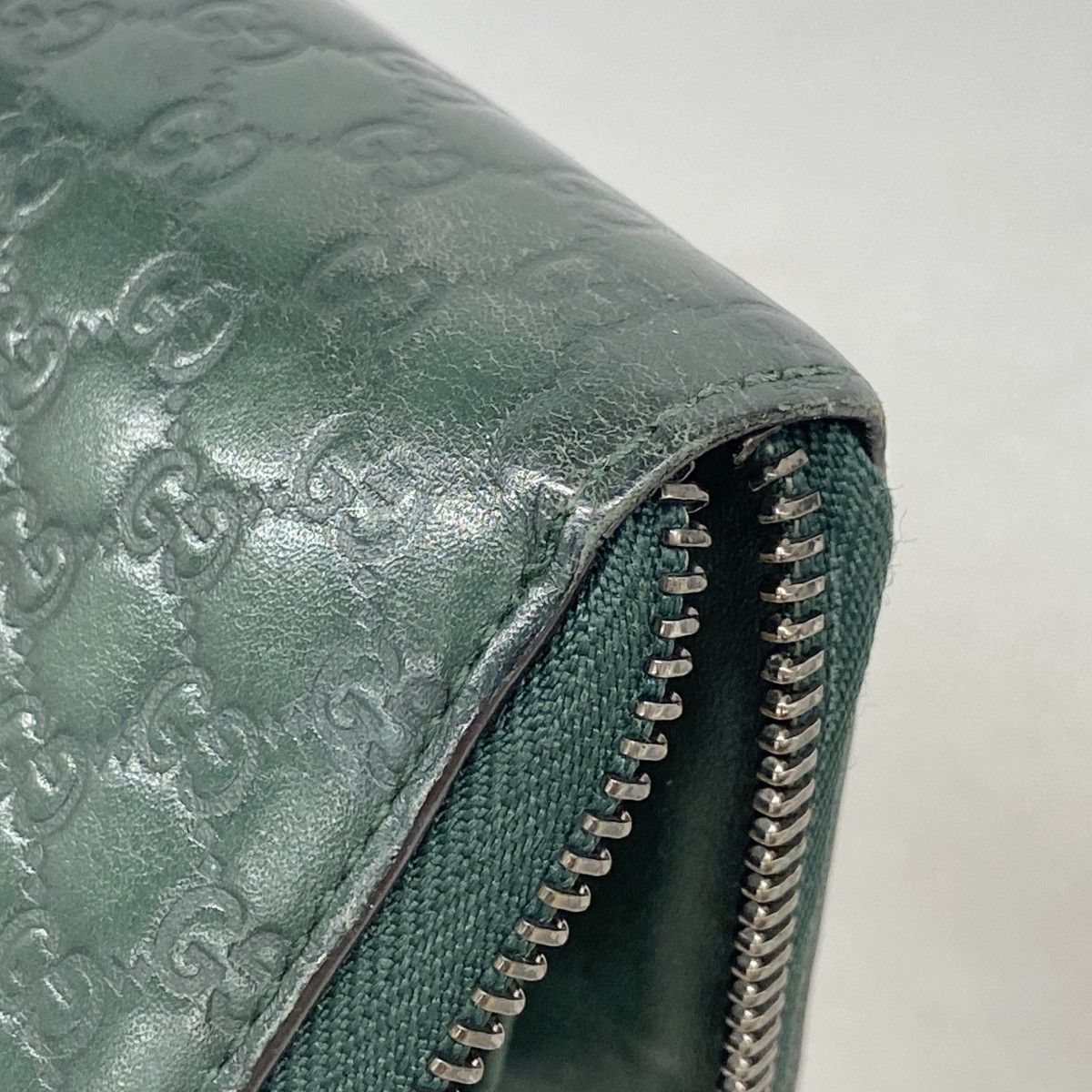 Gucci Wallet Micro Guccissima Leather Green Silver — view 7