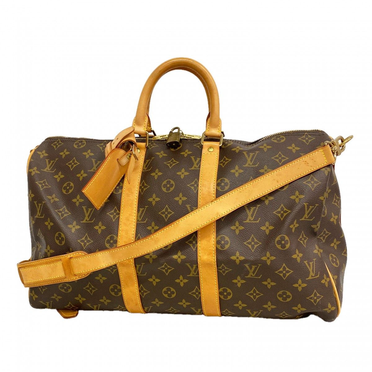 Louis Vuitton Boston Bag Monogram Keepall Bandouliere 45 Brown