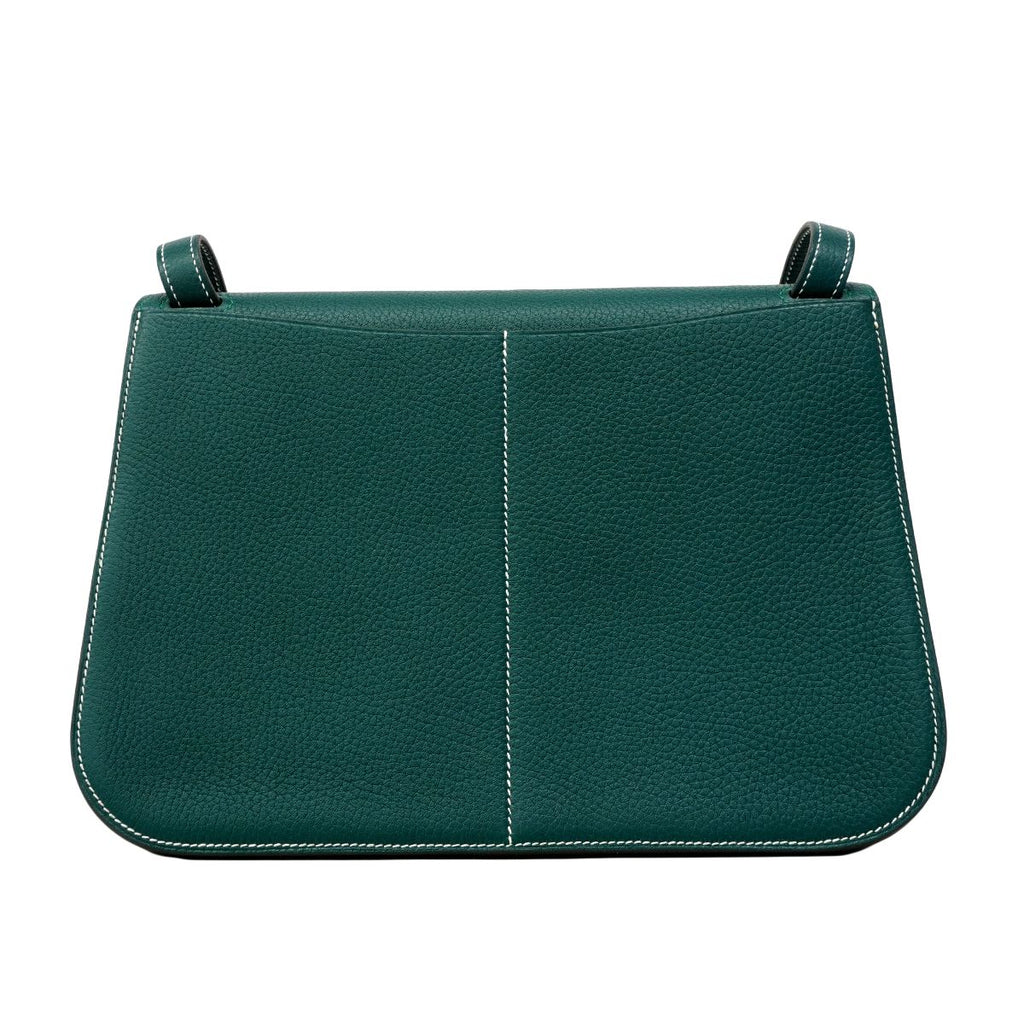 Hermes Handbag Halzan 31 Taurillon Clemence Vert Vertigo Silver — view 7