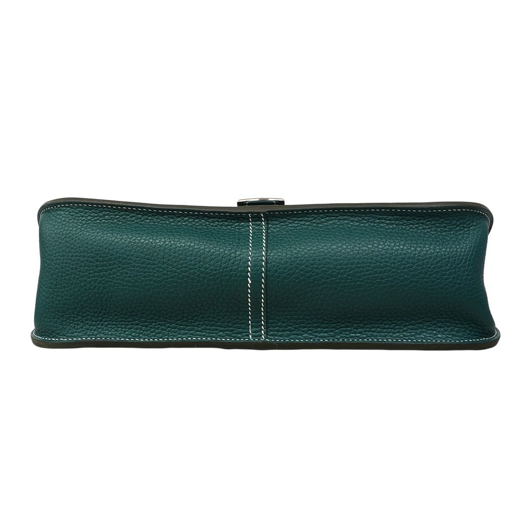 Hermes Handbag Halzan 31 Taurillon Clemence Vert Vertigo Silver — view 3