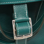 Hermes Handbag Halzan 31 Taurillon Clemence Vert Vertigo Silver — view 6