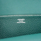 Hermes Handbag Halzan 31 Taurillon Clemence Vert Vertigo Silver — view 5